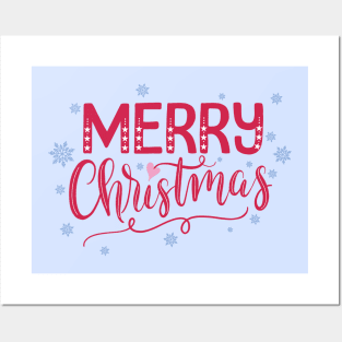 Merry Christmas Hand Lettering Posters and Art